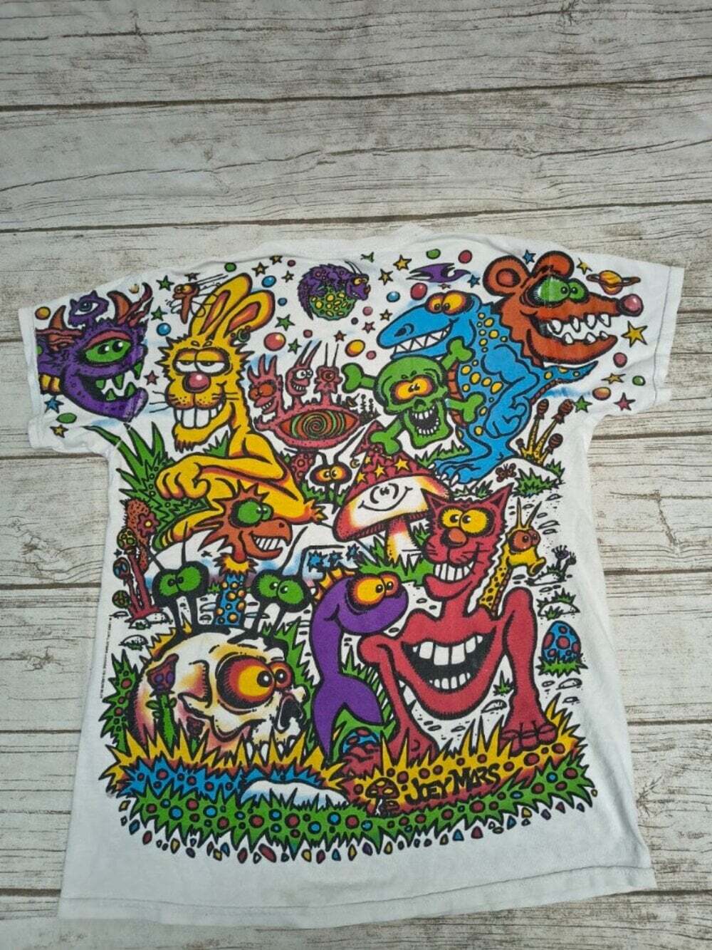 1993 Liquid Blue Psychedelic Monster Graphic T-Shirt Size M - Picture 9 of 9